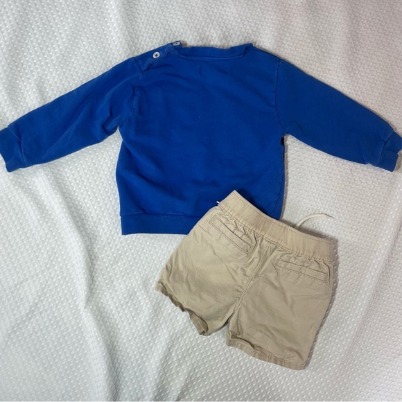 Guru GNinetyNine Sweater with matching Baby Gap Shorts 6-12 - Picture 2 of 4